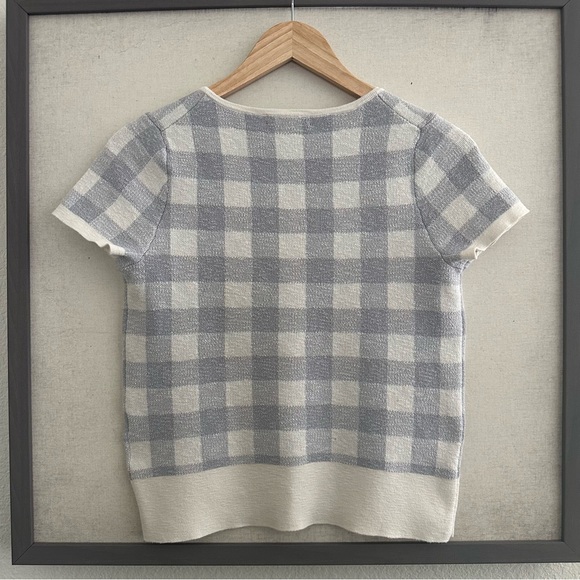 Madewell Square-Neck Sweater Tee in Gingham - Picture 4 of 6